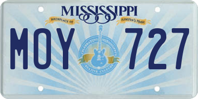 MS license plate MOY727