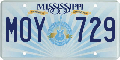 MS license plate MOY729