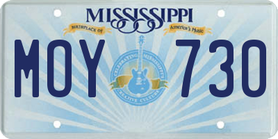 MS license plate MOY730