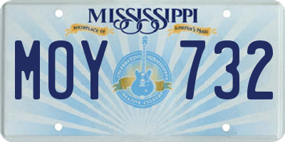 MS license plate MOY732