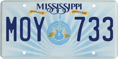 MS license plate MOY733