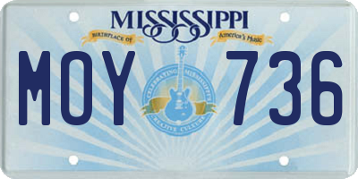 MS license plate MOY736