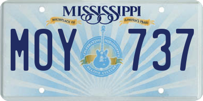 MS license plate MOY737