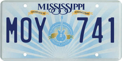 MS license plate MOY741