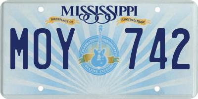 MS license plate MOY742