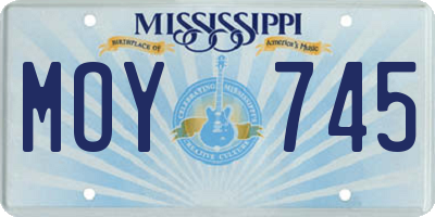 MS license plate MOY745