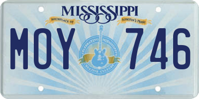 MS license plate MOY746