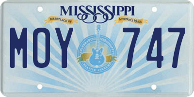 MS license plate MOY747