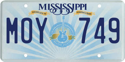 MS license plate MOY749