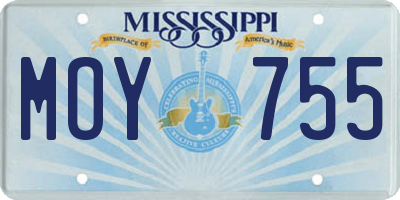 MS license plate MOY755