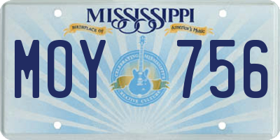 MS license plate MOY756