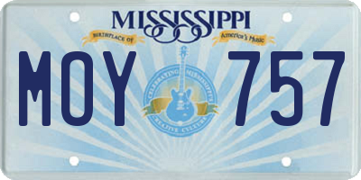 MS license plate MOY757