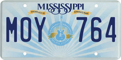 MS license plate MOY764