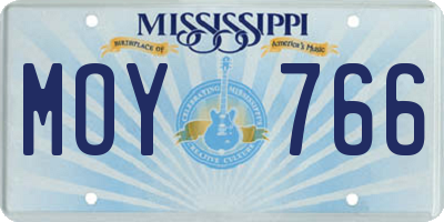 MS license plate MOY766