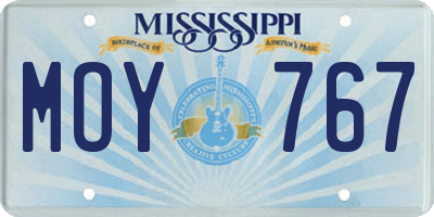 MS license plate MOY767
