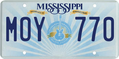 MS license plate MOY770