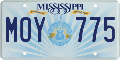 MS license plate MOY775