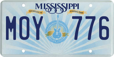 MS license plate MOY776