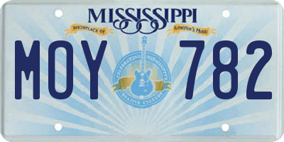 MS license plate MOY782