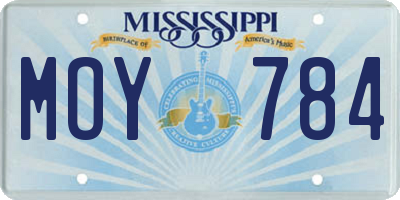 MS license plate MOY784