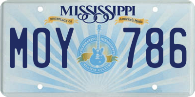 MS license plate MOY786