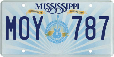 MS license plate MOY787