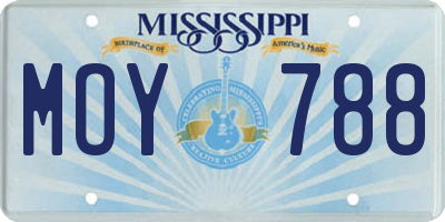 MS license plate MOY788