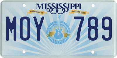 MS license plate MOY789