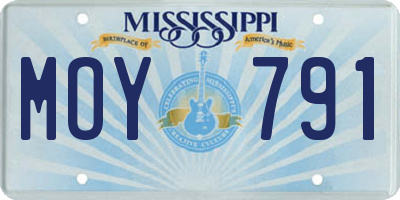 MS license plate MOY791