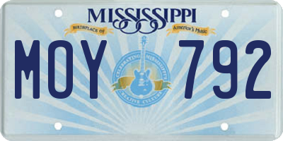 MS license plate MOY792