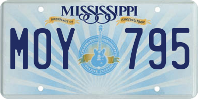 MS license plate MOY795