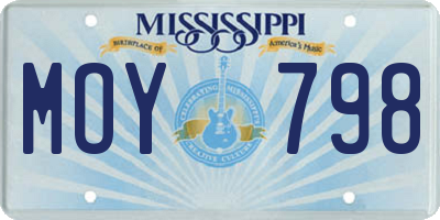 MS license plate MOY798