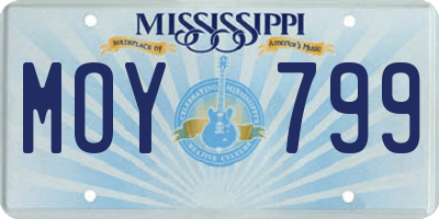 MS license plate MOY799