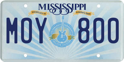 MS license plate MOY800