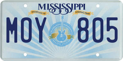 MS license plate MOY805