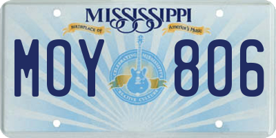 MS license plate MOY806