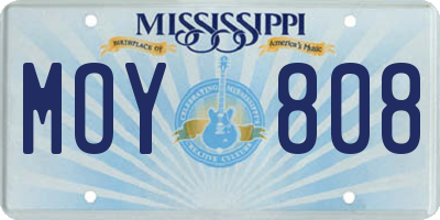 MS license plate MOY808