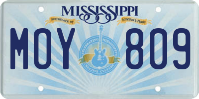 MS license plate MOY809