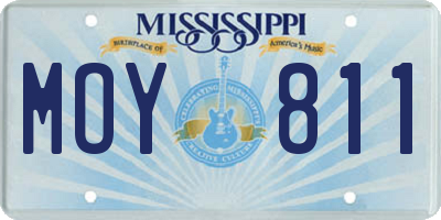 MS license plate MOY811