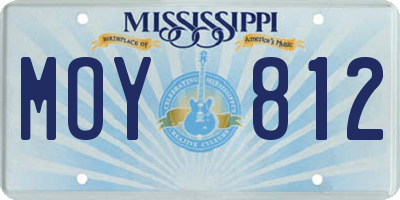 MS license plate MOY812