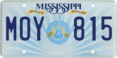 MS license plate MOY815