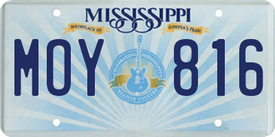 MS license plate MOY816