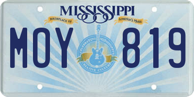 MS license plate MOY819
