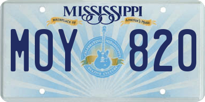 MS license plate MOY820
