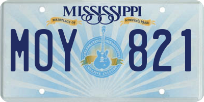 MS license plate MOY821