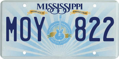 MS license plate MOY822