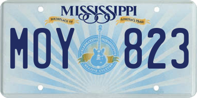 MS license plate MOY823