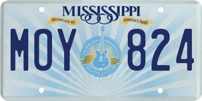 MS license plate MOY824