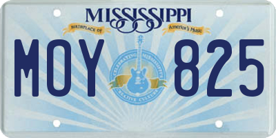 MS license plate MOY825