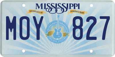 MS license plate MOY827